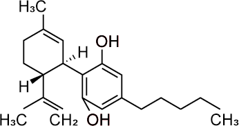 Cannabidiol (CBD) molecular structure